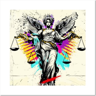 Street Art pop art graffiti justice god themis Posters and Art